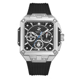 Beverly Hills Polo Club Men's Multifunction Watch with Gunmetal Black Dial and Black Silicone Band, BP3742X.351