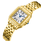 Beverly Hills Polo Club Women's Analog Watch with Silver Dial and Gold Stainless Steel Band, BP3755C.130