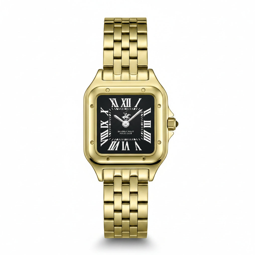 Beverly Hills Polo Club, Men's, Analog Watch, Black Dial, with Stainless Steel Band, BH-BP3755C.150