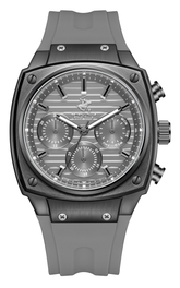 Beverly Hills Polo Club Men's Multifunction Watch with Gunmetal Dial and Grey Silicone Band, BP3778X.066