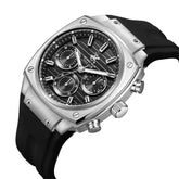 Beverly Hills Polo Club Men's Multifunction Watch with Gunmetal Black Dial and Black Silicone Band, BP3778X.351