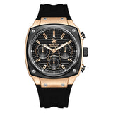 Beverly Hills Polo Club Men's Diamond Accent Date Analog Watch with Gunmetal Black Dial and Black Silicone Band, BP3778X.451