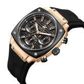 Beverly Hills Polo Club Men's Diamond Accent Date Analog Watch with Gunmetal Black Dial and Black Silicone Band, BP3778X.451