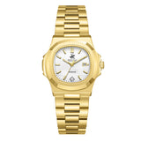 Beverly Hills Polo Club Women's Diamond Accent Date Analog Watch with White Dial and Gold Stainless Steel Band, BP3780X.130