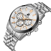 Beverly Hills Polo Club Men's Multifunction Watch with Silver Dial and Gun Stainless Steel Band, BP3782X.330