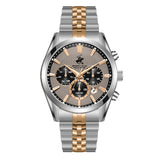Beverly Hills Polo Club Men's Multifunction Watch with White Mother of Pearl Dial and Silver and rose-gold-111 Stainless Steel Band, BP3782X.560