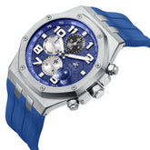 Beverly Hills Polo Club Men's Multifunction Watch with Dark Blue Dial and Blue Silicone Band, BP3783X.399