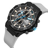 Beverly Hills Polo Club Men's Multifunction Watch with Black Dial and Grey Silicone Band, BP3784X.066