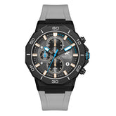 Beverly Hills Polo Club Men's Multifunction Watch with Black Dial and Grey Silicone Band, BP3784X.066