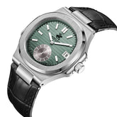 Beverly Hills Polo Club Men's Multifunction Watch with Green Dial and Black Leather Band, BP3792X.371