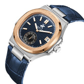Beverly Hills Polo Club Men's Multifunction Watch with Dark Blue Dial and Blue Leather Band, BP3792X.599