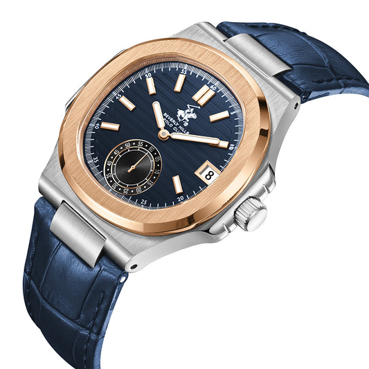 Beverly Hills Polo Club Men's Multifunction Watch with Dark Blue Dial and Blue Beverly Hills Polo Club Band, BP3792X.599