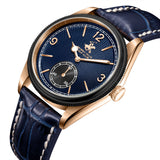 Beverly Hills Polo Club Men's Slim Analog Watch, Dark Blue Dial With Blue Leather Strap, BP3807X.599