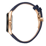 Beverly Hills Polo Club Men's Slim Analog Watch, Dark Blue Dial With Blue Leather Strap, BP3807X.599