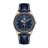 Beverly Hills Polo Club Men's Slim Analog Watch, Dark Blue Dial With Blue Leather Strap, BP3807X.599
