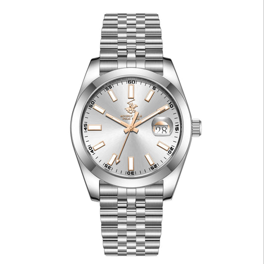 Beverly Hills Polo Club, Men's, Analog Watch, Silver Dial, with Stainless Steel Band, BH-BP3810X.330