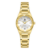 Beverly Hills Polo Club Women's Analog Watch, Silver Dial With Golden Stainless Steel Band, BP3813C.130