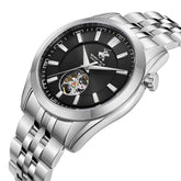 Beverly Hills Polo Club Men's Automatic Watch with Black Dial and Silver Stainless Steel Band, BP3816X.350