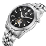 Beverly Hills Polo Club Men's Automatic Watch with Black Dial and Silver Stainless Steel Band, BP3816X.350