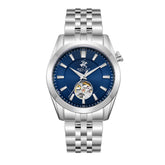 Beverly Hills Polo Club Men's Automatic Watch with Dark Blue Dial and Silver Stainless Steel Band, BP3816X.390