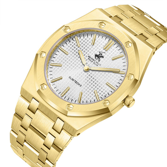 Beverly Hills Polo Club, Men's, Analog Watch, Silver Dial, with Stainless Steel Band, BH-BP3825X.130