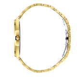 Beverly Hills Polo Club Men's Slim Analog Watch, Silver Dial With Golden Metal Band, BP3825X.130