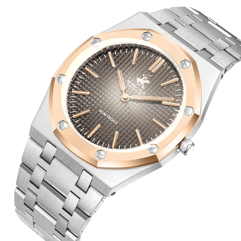 Beverly Hills Polo Club, Men's, Analog Watch, Silver Dial, with Stainless Steel Band, BH-BP3825X.561