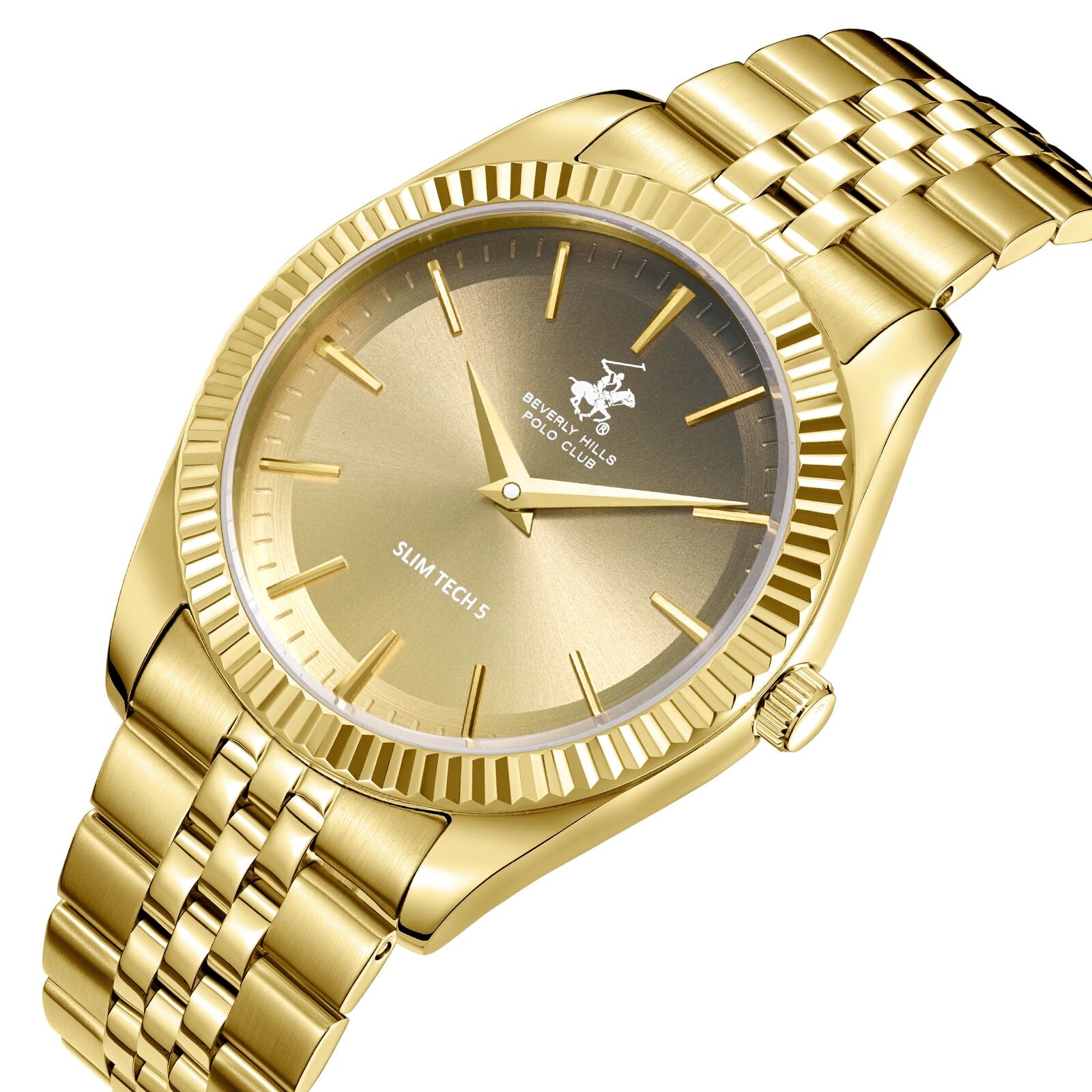 Beverly Hills Polo Club, Men's, Analog Watch, Gold Dial, with Stainless Steel Band, BH-BP3830X.160