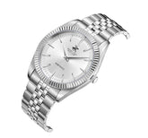 Beverly Hills Polo Club Men's Slim Analog Watch, Silver Dial With Silver Stainless Steel Band, BP3830X.330