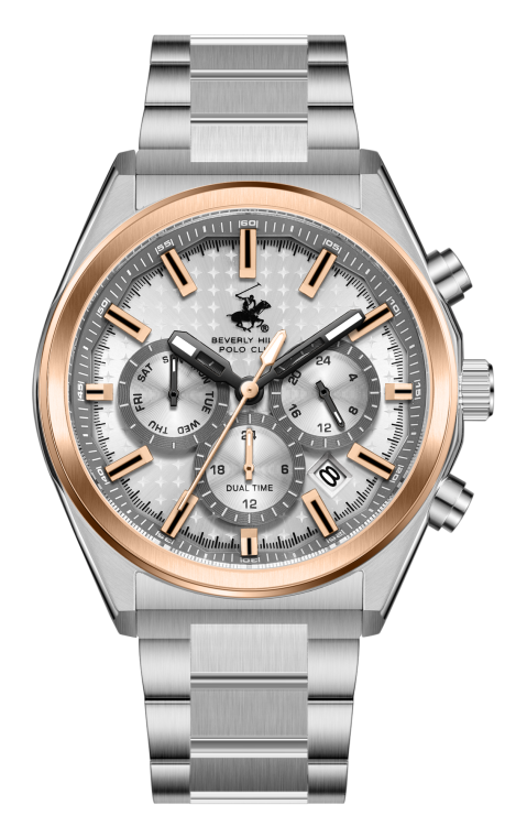 Beverly Hills Polo Club, Men's, Analog Watch, Black Dial, with Stainless Steel Band, BH-BP3831X.350