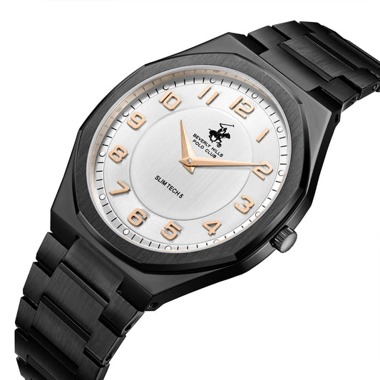 Beverly Hills Polo Club, Men's, Analog Watch, Black Dial, with Stainless Steel Band, BH-BP3832X.030