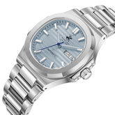 Beverly Hills Polo Club Men's Automatic Watch with Blue Dial and Silver Stainless Steel Band, BP3835X.300