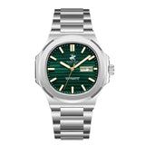 Beverly Hills Polo Club Men's Automatic Watch, Green Dial  With Silver Stainless-Steel Band, BP3835X.370