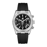 Beverly Hills Polo Club Men's Analog Watch, Gun Dial Multi-Function With Black Silicon Strap, BP3836X.361