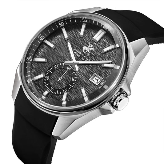 Beverly Hills Polo Club, Men's, Analog Watch, Black Dial, with Silicone Band, BH-BP3837X.361