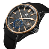 Beverly Hills Polo Club Men's Analog Watch, Gun Black Dial Multi-Function With Black Silicon Strap, BP3837X.651