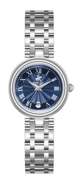 Beverly Hills Polo Club Women's Analog Watch, Blue Dial With Silver Stainless Steel Band, BP3838X.390
