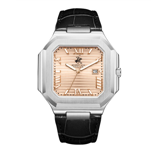 Beverly Hills Polo Club, Men's, Analog Watch, Gold Dial, with Leather Band, BH-BP3846X.311