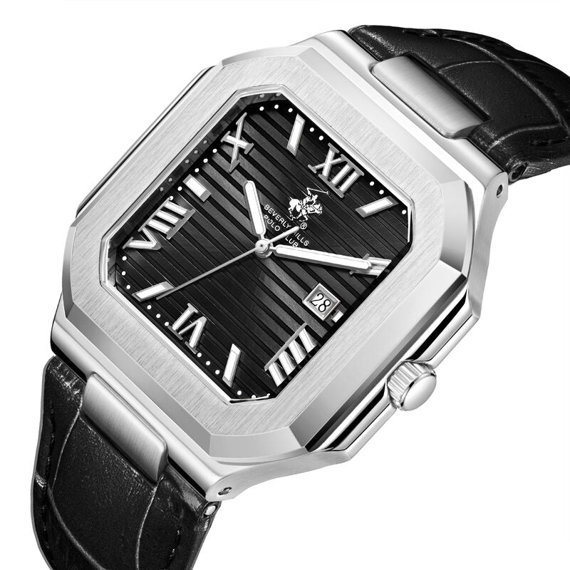 Beverly Hills Polo Club, Men's, Analog Watch, Black Dial, with Leather Band, BH-BP3846X.361