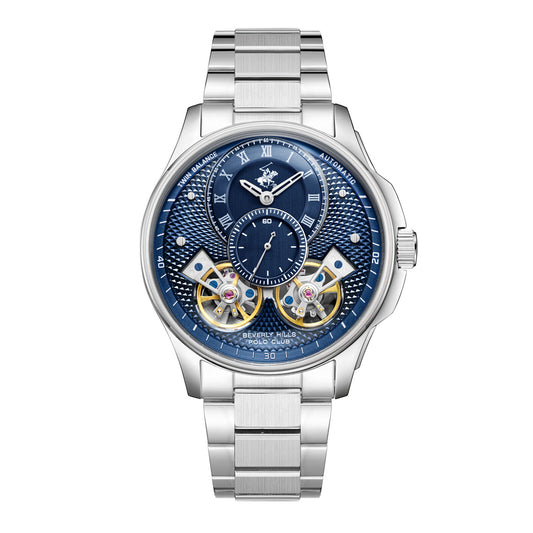 Beverly Hills Polo Club, Men's, Analog Watch, Blue Dial, with Stainless Steel Band, BH-BP3848X.390