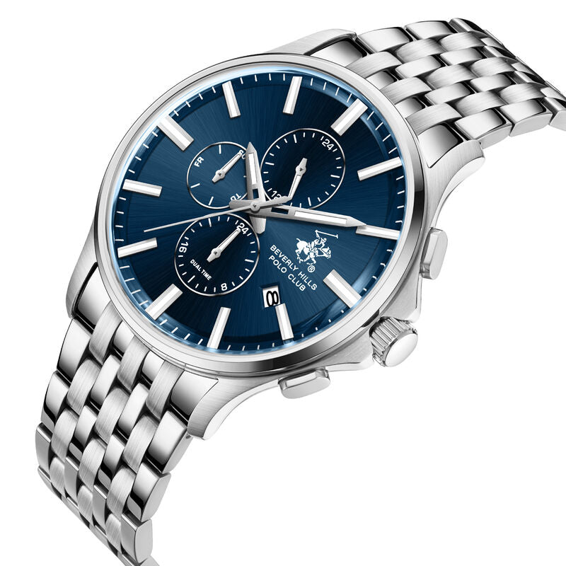 Beverly Hills Polo Club, Men's, Analog Watch, Blue Dial, with Stainless Steel Band, BH-BP3852X.390