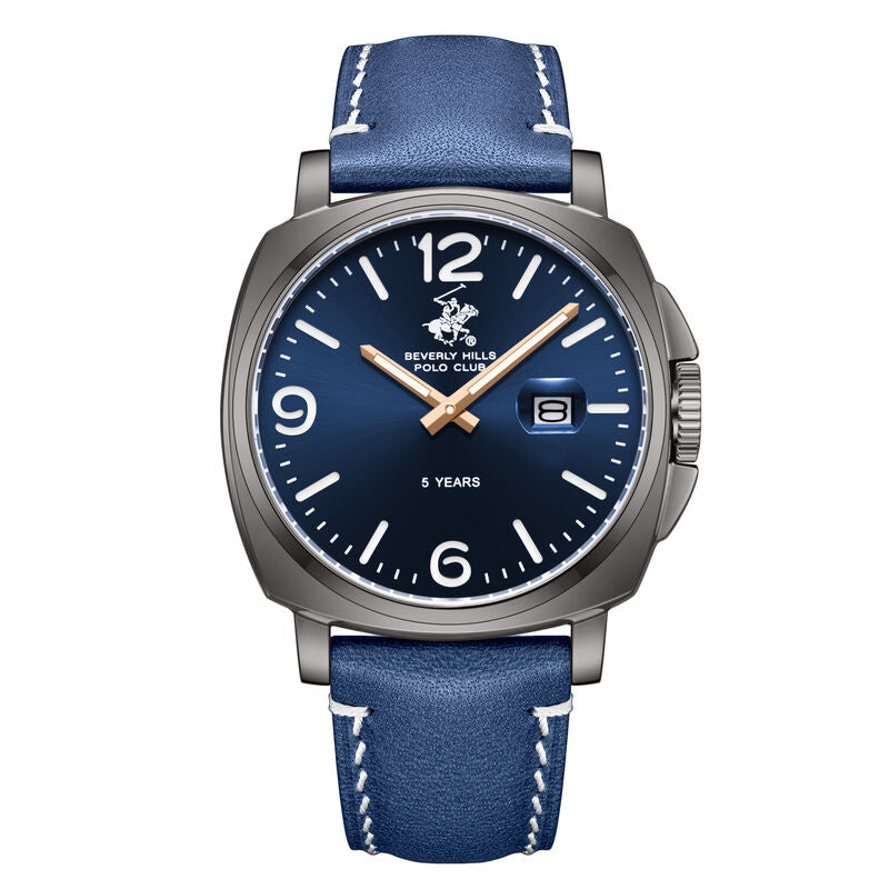 Beverly Hills Polo Club, Men's, Analog Watch, Blue Dial, with Leather Band, BH-BP3867X.099
