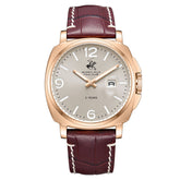 Beverly Hills Polo Club men analog watch, silver dial with brown leather strap, model BH-BP3867X.162, Bahrain