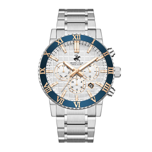 Beverly Hills Polo Club, Men's, Analog Watch, Silver Dial, with Stainless Steel Band, BH-BP3869X.330