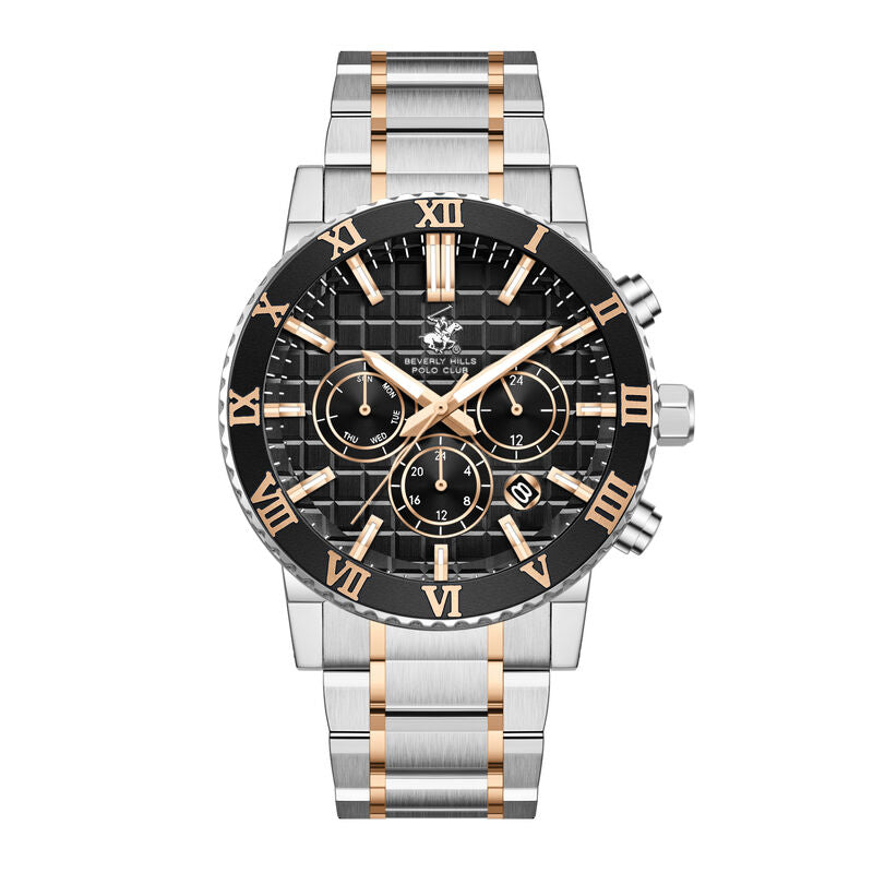 Beverly Hills Polo Club, Men's, Analog Watch, Black Dial, with Stainless Steel Band, BH-BP3869X.550
