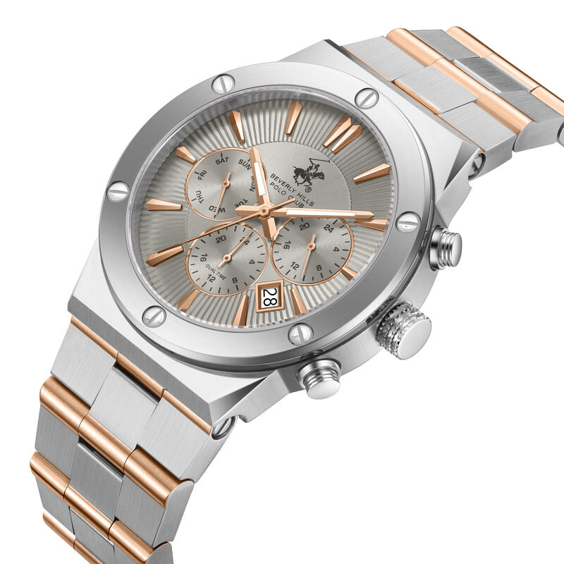 Beverly Hills Polo Club, Men's, Analog Watch, Silver Dial, with Stainless Steel Band, BH-BP3871X.560