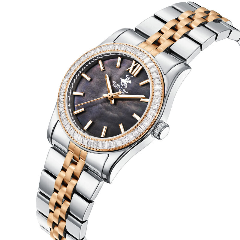 Beverly Hills Polo Club, Men's, Analog Watch, Black Dial, with Stainless Steel Band, BH-BP3875C.560