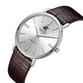 Beverly Hills Polo Club, Men's, Analog Watch, Silver Dial, with Leather Band, BH-BP3885X.362