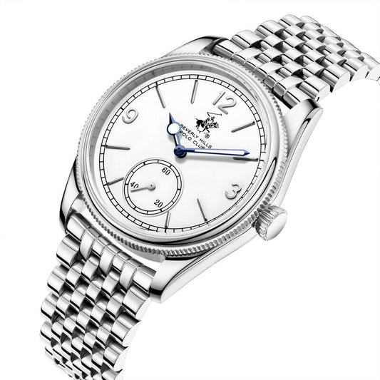 Beverly Hills Polo Club, Men's, Analog Watch, White Dial, with Stainless Steel Band, BH-BP3890X.330