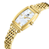 Beverly Hills Polo Club Women's Diamond Accent Analog Watch with White Mother of Pearl Dial and Gold Stainless Steel Band, BP3892C.120